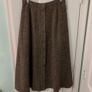 Orvis Wool Front Button-down Skirt